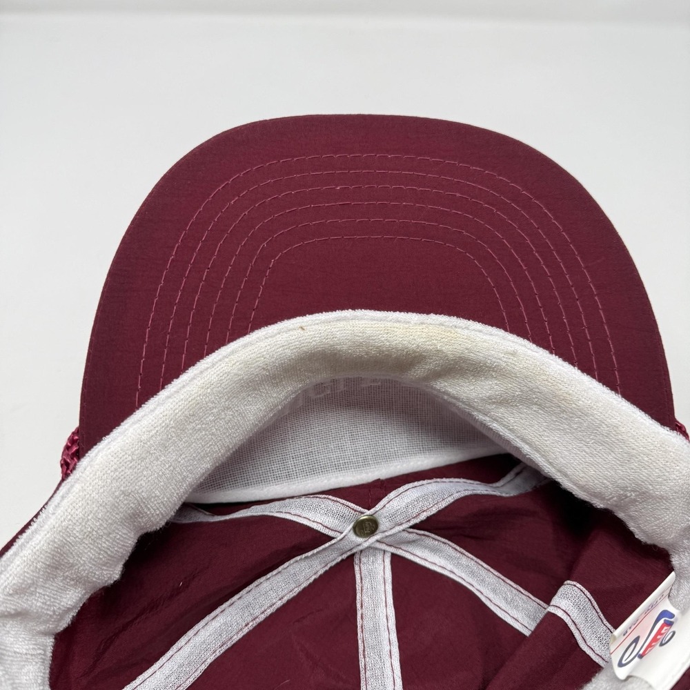 Vintage Bugle Boy Baseball Hat Cap Strap Back Burgundy Red Rope Mens One Size - Picture 6 of 6